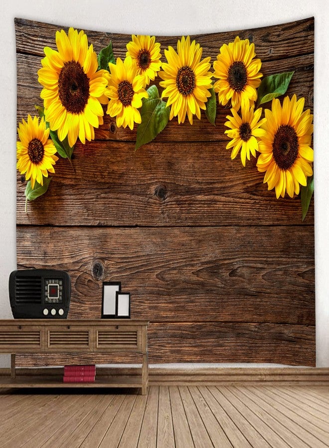 LYFANS Room Decor Aesthetic Tapestry for Bedroom and Laundry,Sunflower Flower Tapestries for Teen Girl Baby Shower Decorations Bathroom, 3D Print Brown Outdoor Garden Soft Fabric Art Wall Covering - Image 1